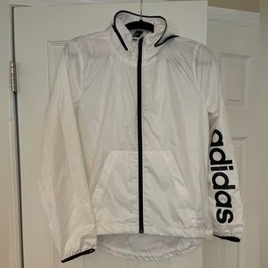 Adidas Jacket White with Black Logo Women’s Size XS